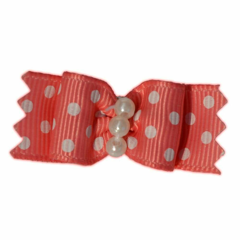 GogiPet® dog hair bow salmon with flowers