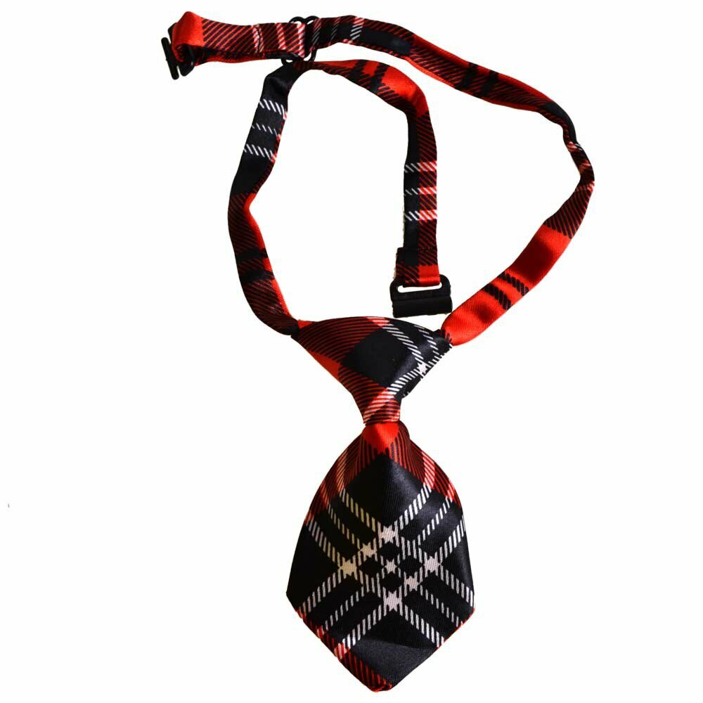 Tie for dogs black, red squared by GogiPet