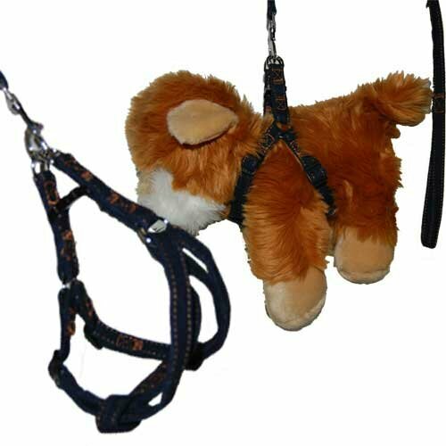 Denim harness and Denim leash GogiPet ®