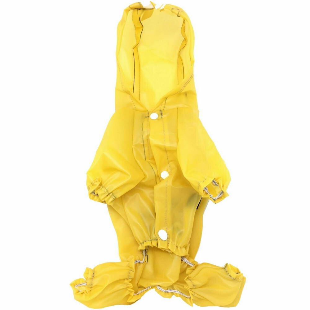 Modern raincoat for dogs semi-transparent yellow