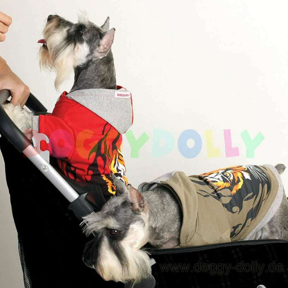 Red dog sweater with tiger of DoggyDolly W074 
