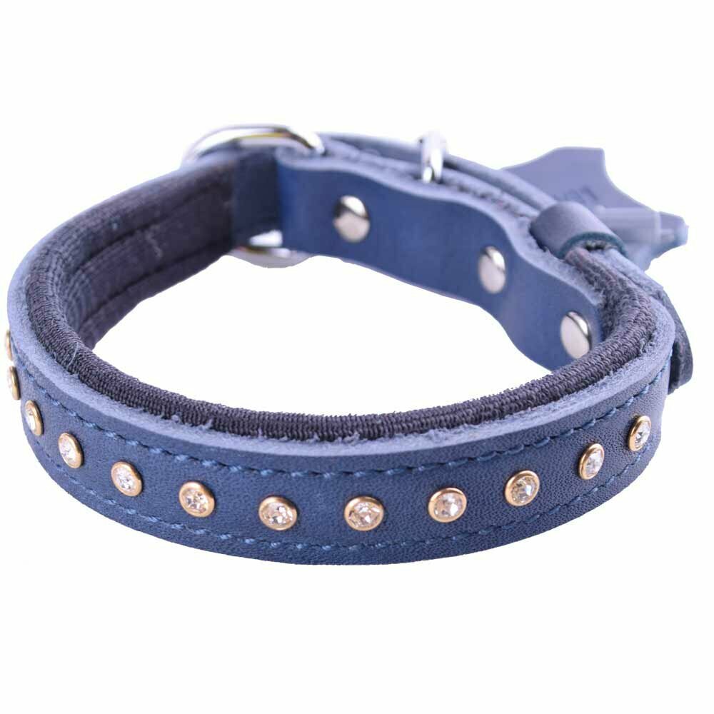 GogiPet® Swarovski Rhinestone dog collar blue