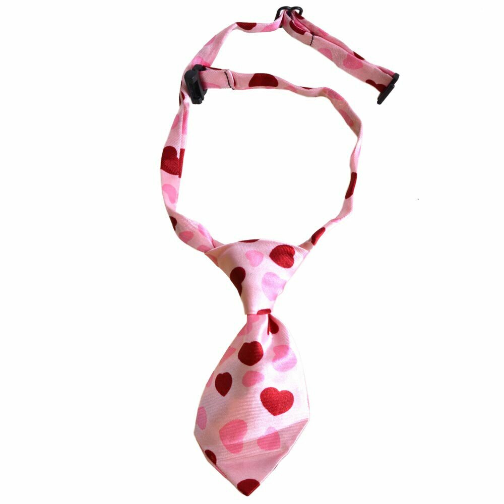 Tie for dogs pink with hearts by GogiPet