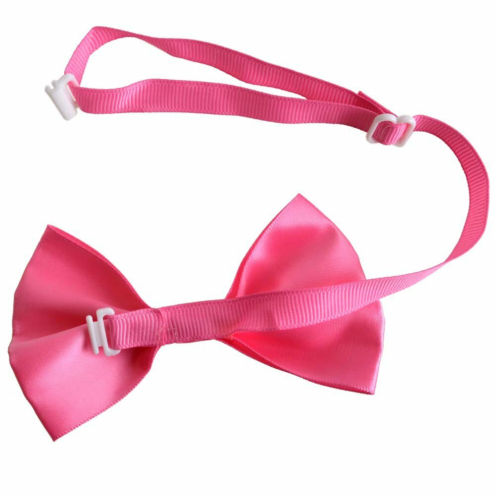 Soft pink dog bow tie with quick release
