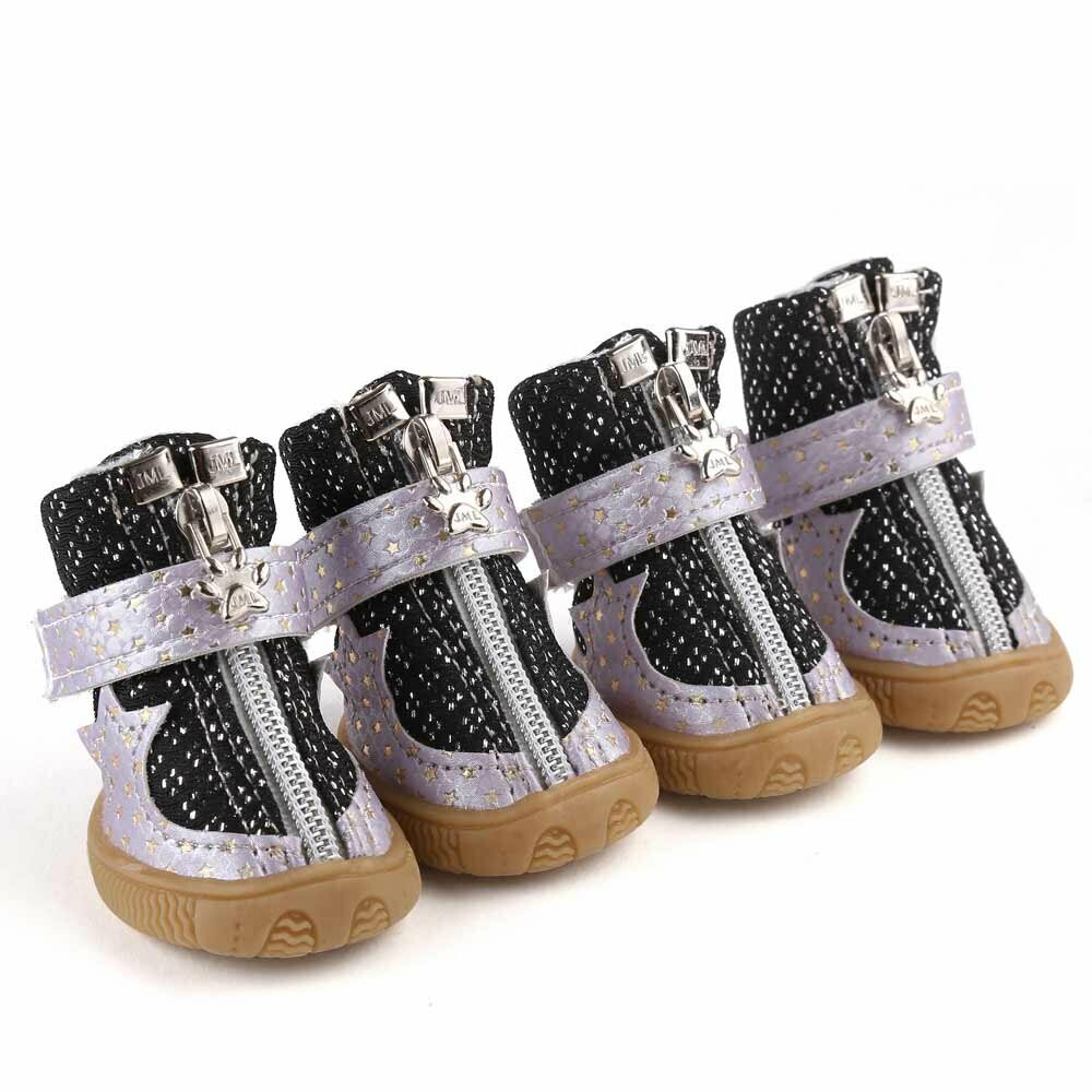 GogiPet dog shoes Black Stars with rubber sole