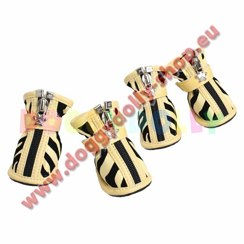 yellow striped dog shoes of DoggyDolly