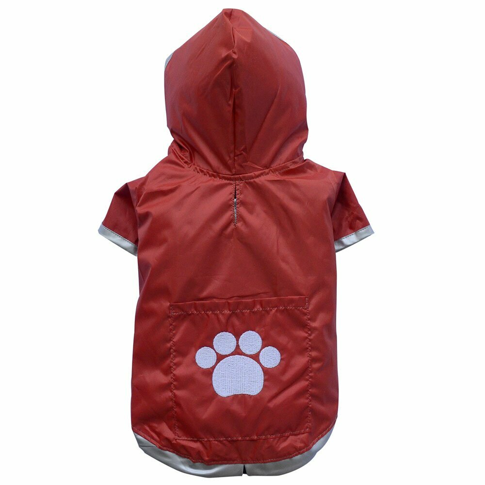 Red raincoat for large dogs