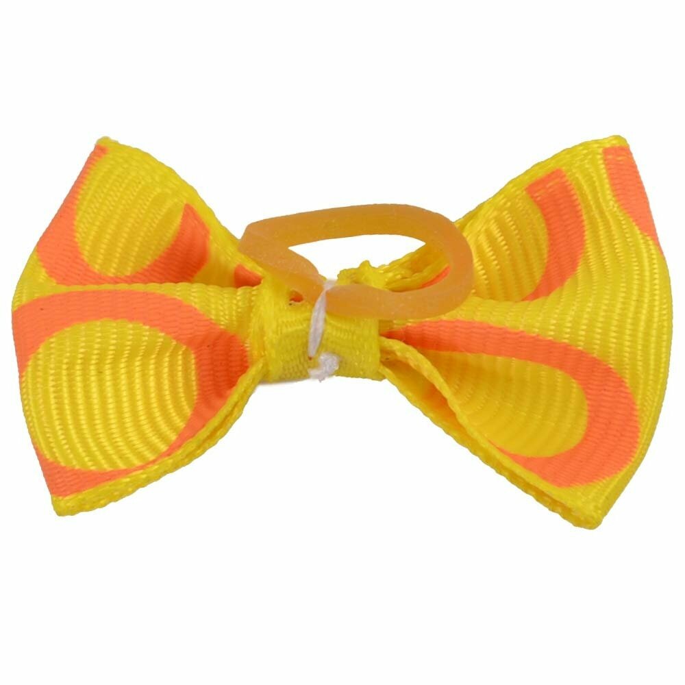 Dog hair bow rubberring "Camila yellow" by GogiPet
