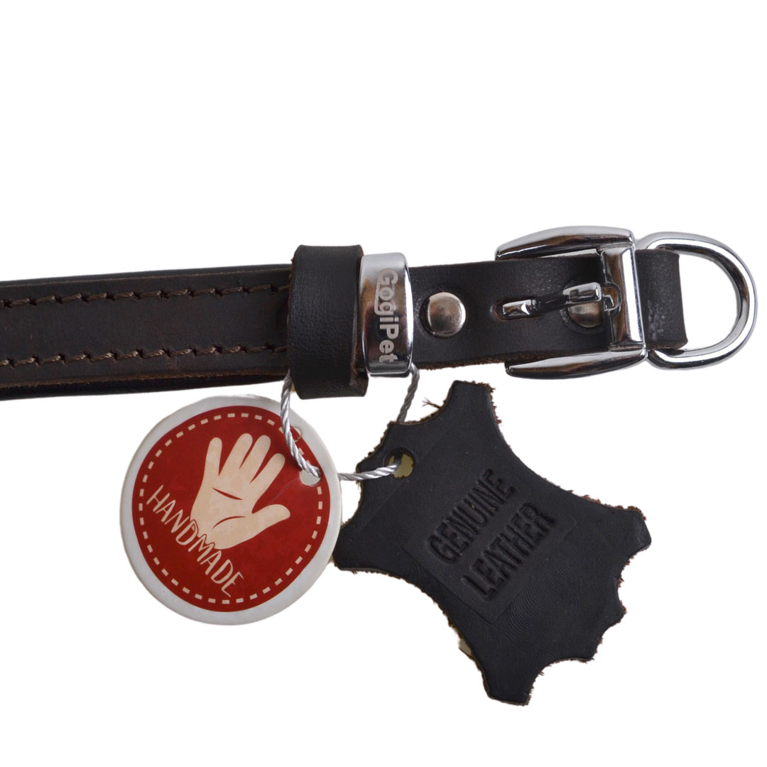 Handmade genuine leather dog collars from GogiPet