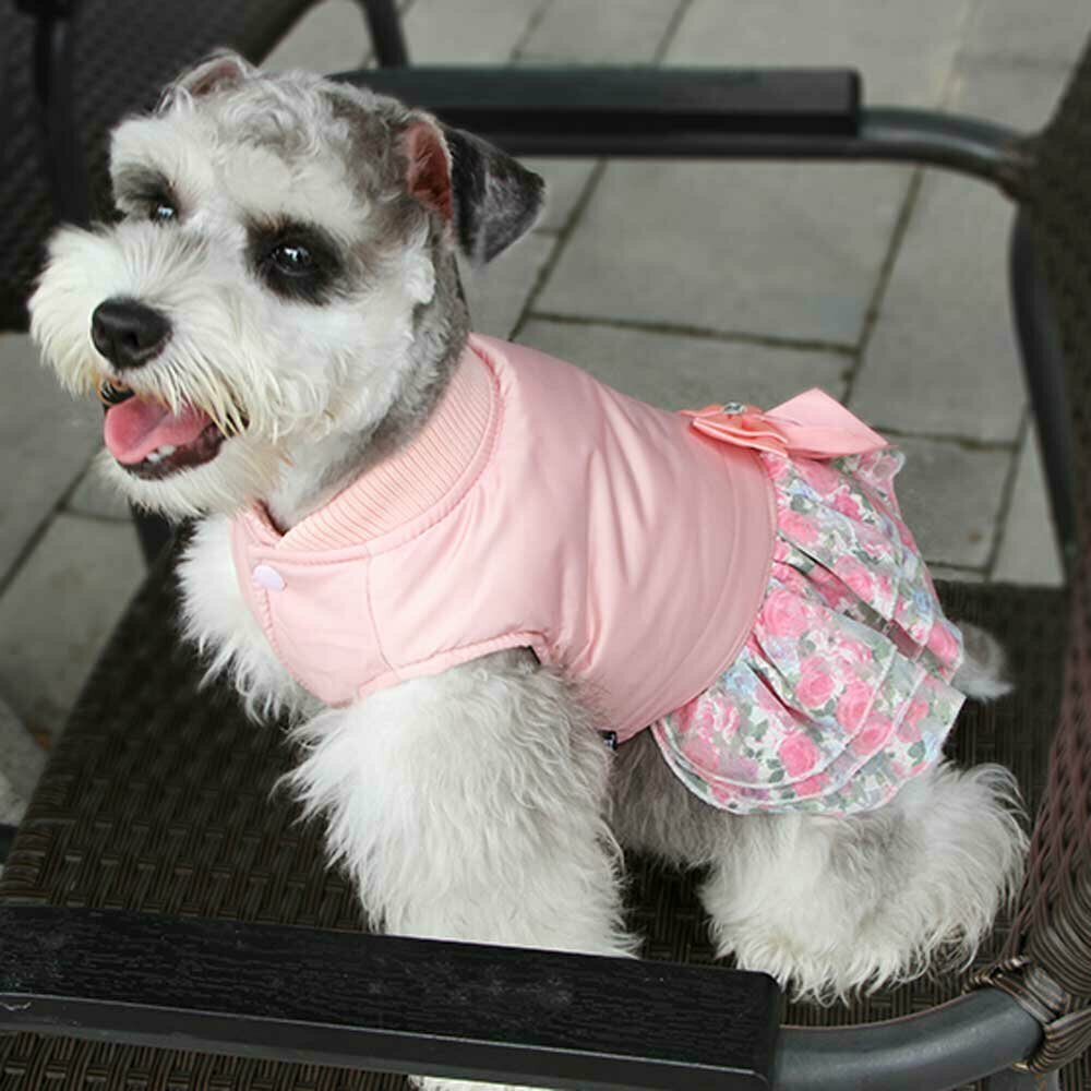 Warm dog dress pink for the winter
