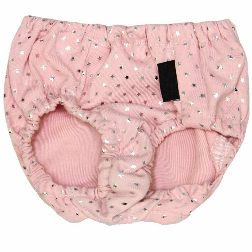 Sanitary dog pants for dogs Pink with stars and bows