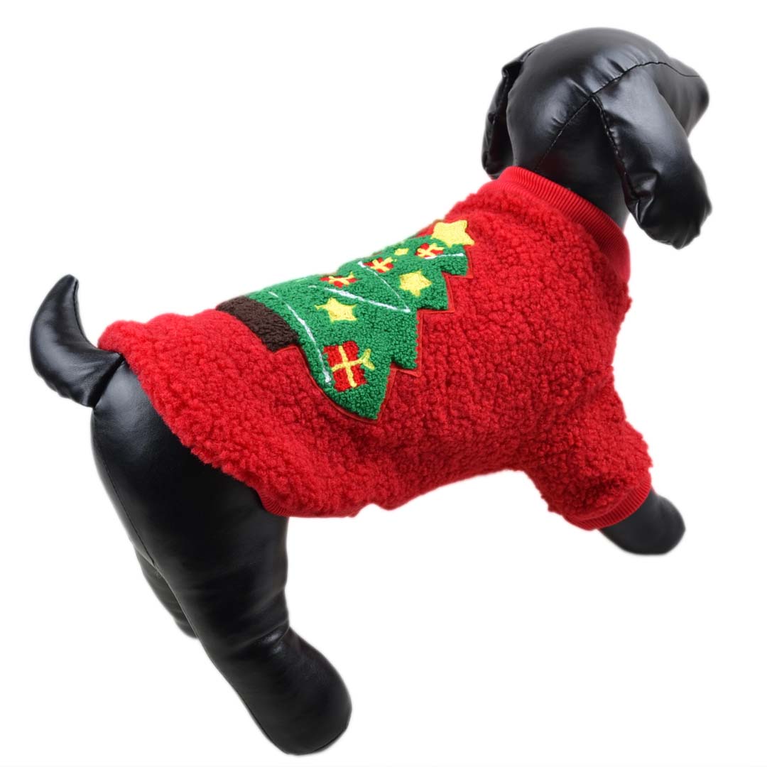 Christmas Tree Dog Pullover - Red Christmas Tree Sweater