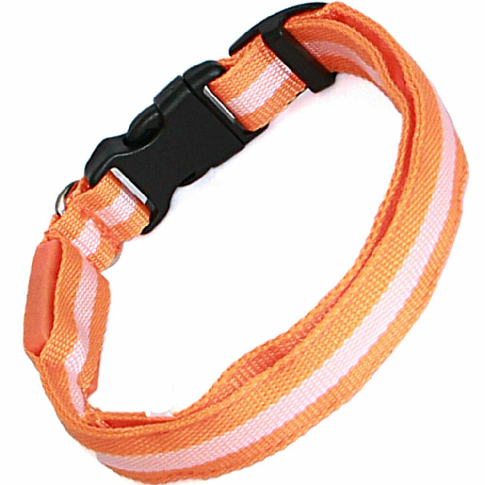 GogiPet LED flash collar orange with flash or light function