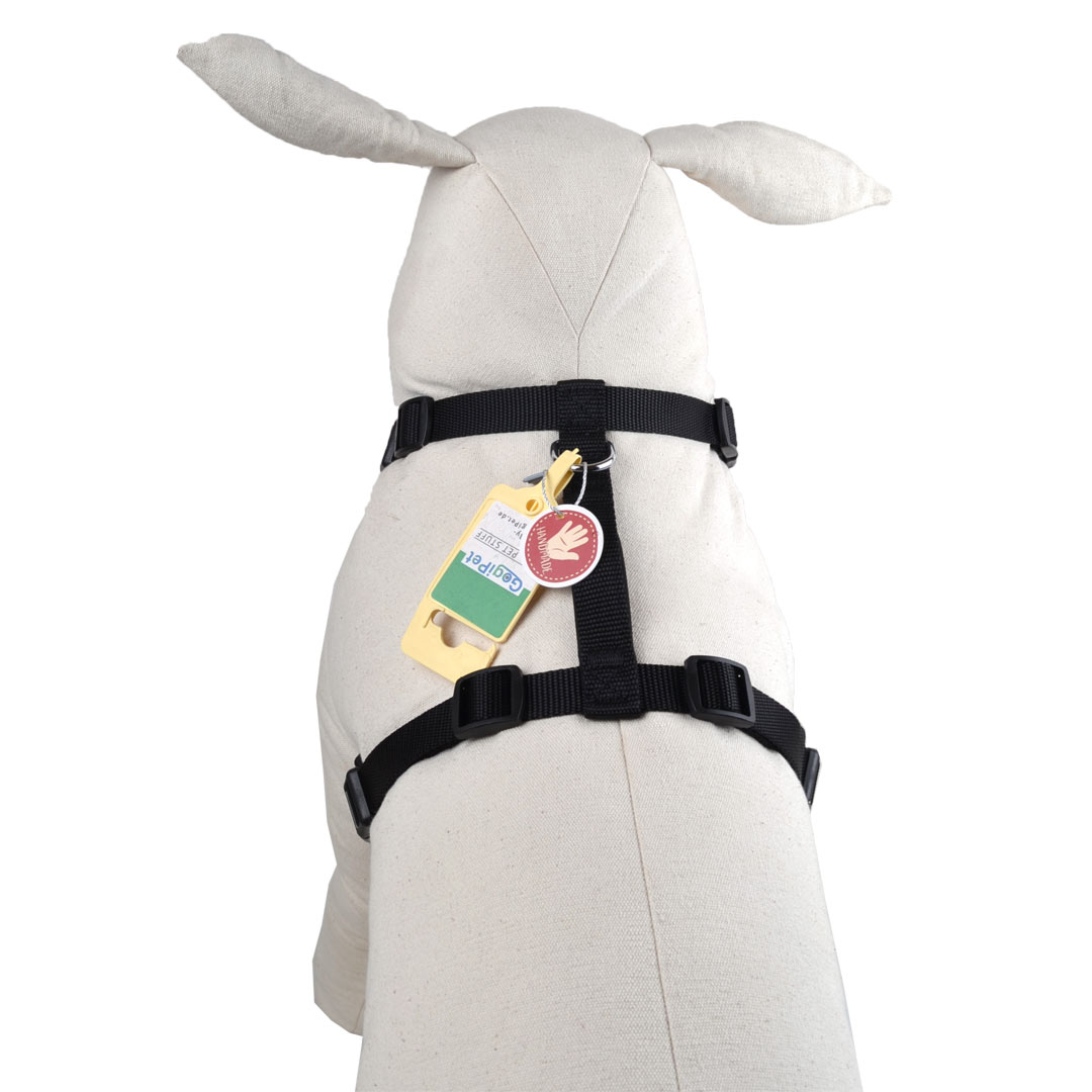 Breathable GogiPet® Super Premium Soft dog harness black-XXL