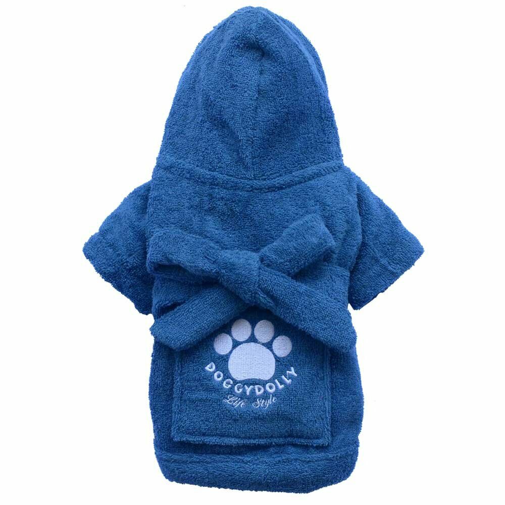 DoggyDolly BD050 - blue dog bathrobe for big dogs
