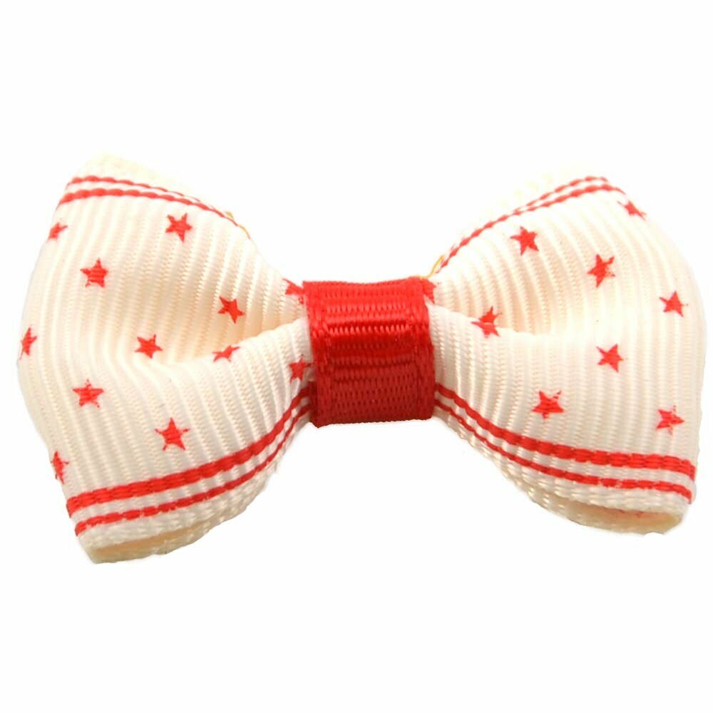 Handmade dog bow red with stars by GogiPet