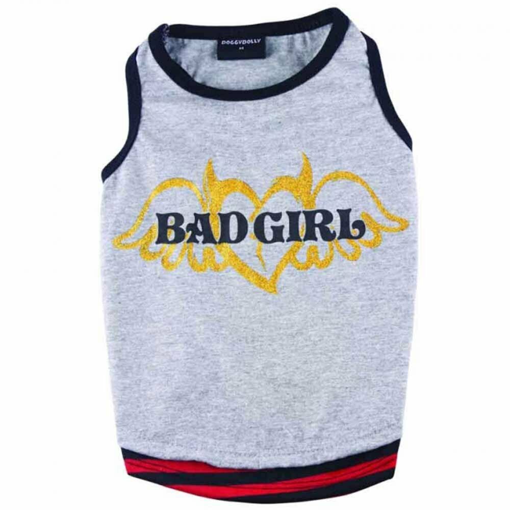 Pug T-Shirt Bad Girl grey