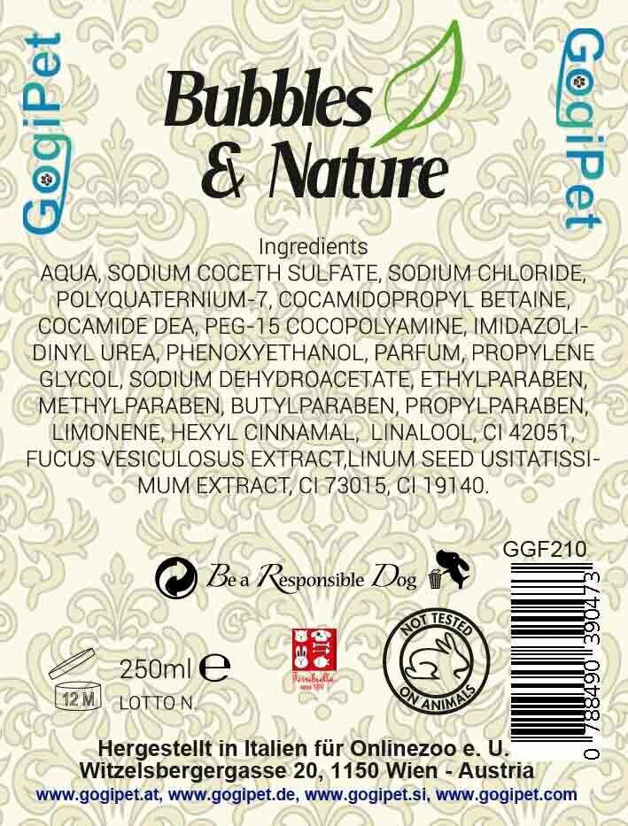 Bubbles & Nature dog shampoo and dog hair balm complete "all in 1"