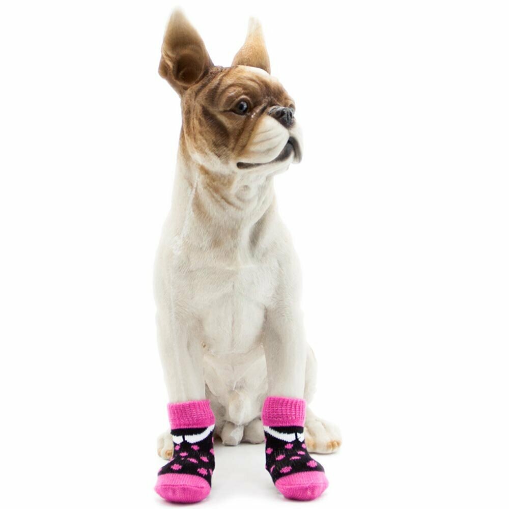 Dog socks black pink