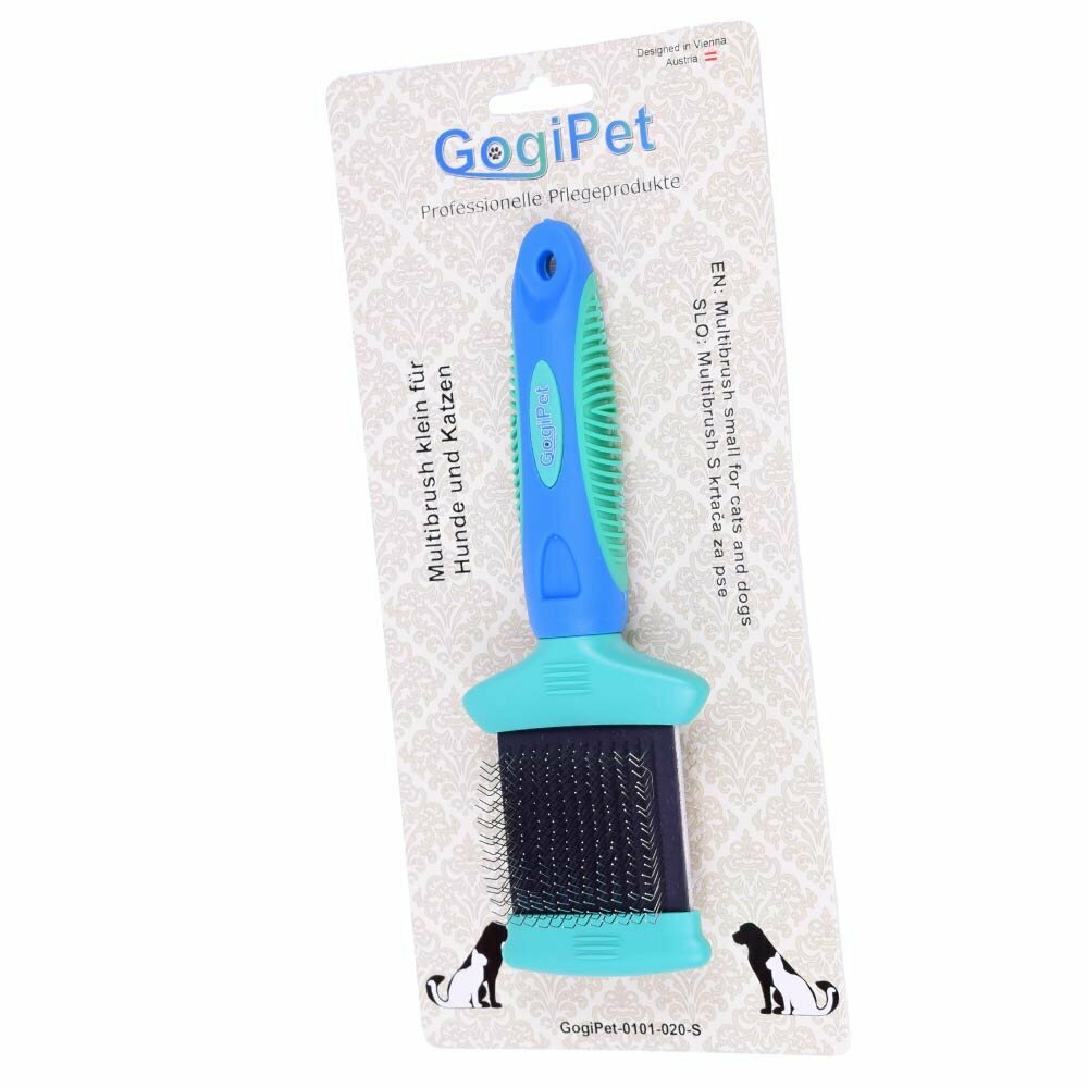 Flexible dog brush and cat brush with 2 sides and hardness for optimal animal care by GogiPet