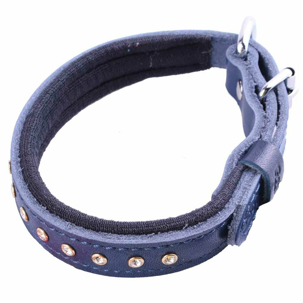 Swarovski crystal rhinestone dog collar blue