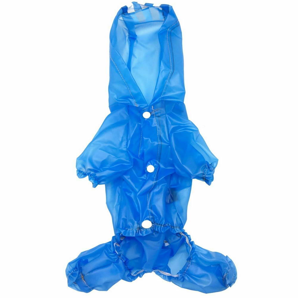 Modern raincoat for dogs semi-transparent blue