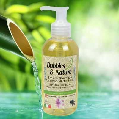 Bubbles & Nature's extra mild dog shampoo for sensitive skin and hair